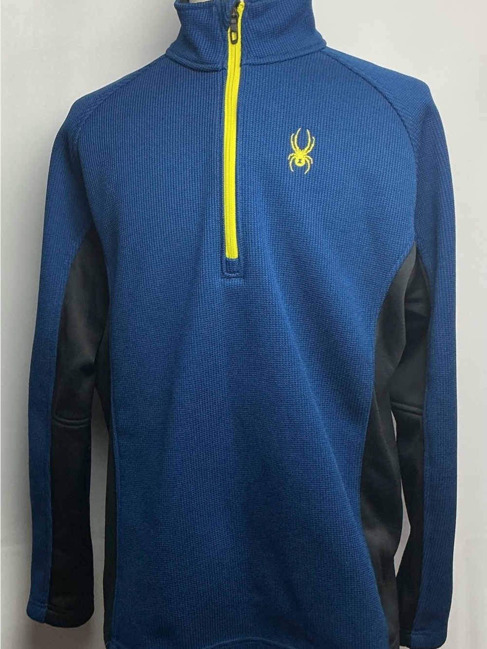 Spyder Men's Blue Half-Zip Pullover with Yellow Accents